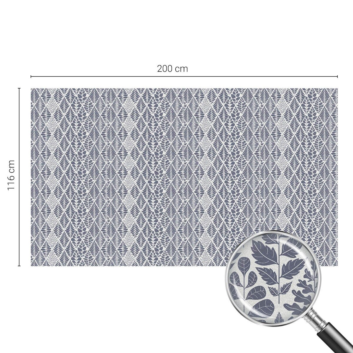 Naklejka okienna dekoracyjna - Niebiesko-szare liście tapeta klasyczna - 200x116 cm