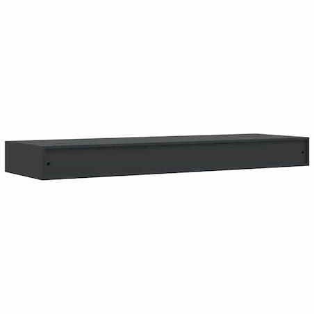 vidaXL Wisząca półka ścienna z szufladą, czarna, 80x25x8 cm
