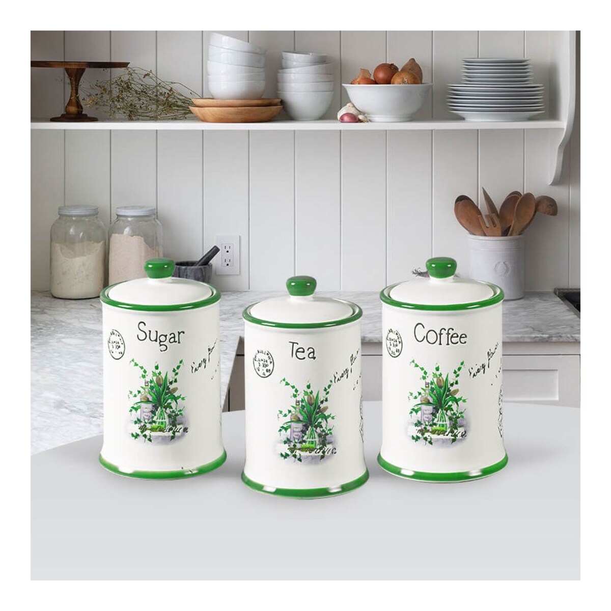 Maestro zestaw 3 pojemników ceramicznych na kawę, herbatę i cukier MR2006503CS