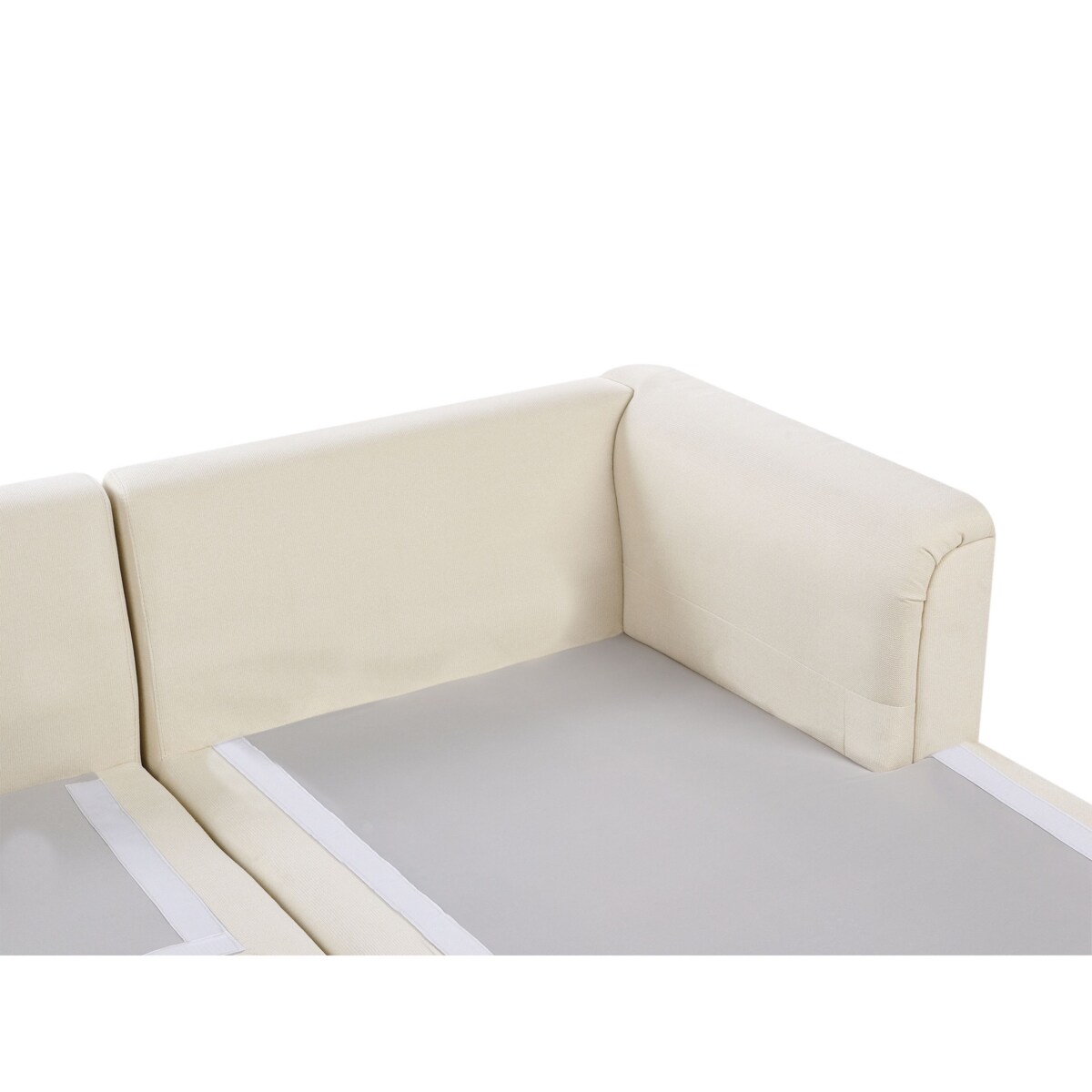 Sofa narożna lewostronna KOHLO Jasnobeżowy Tkanina Lewostronny