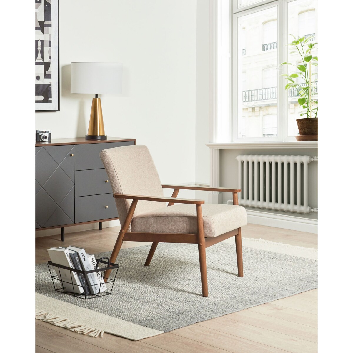 Fotel ESRUM Tkanina Beżowy