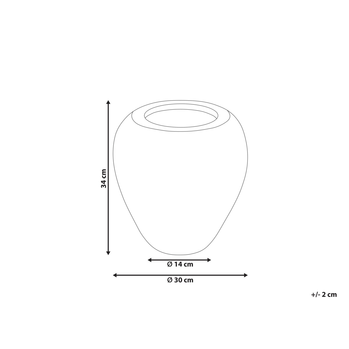 Wazon dekoracyjny z terakoty 34 cm pomarańczowy SKIONE