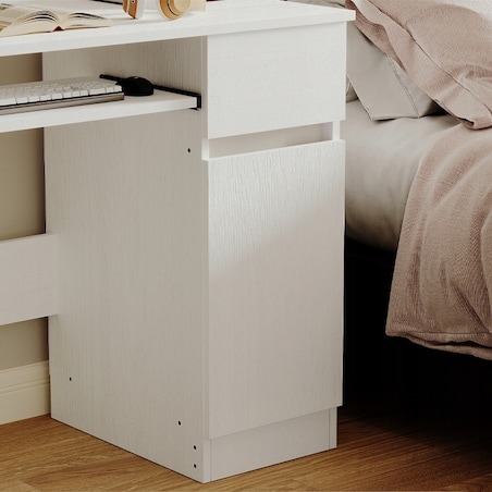 Biurko komputerowe białe nowoczesne z szufladą