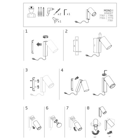 Lampa ścienna 7787 MONO Biały Nowodvorski