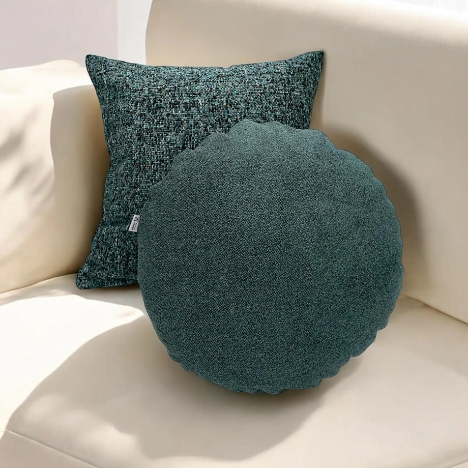 Okrągła ciemnozielona poduszka dekoracyjna 45 cm Ronda