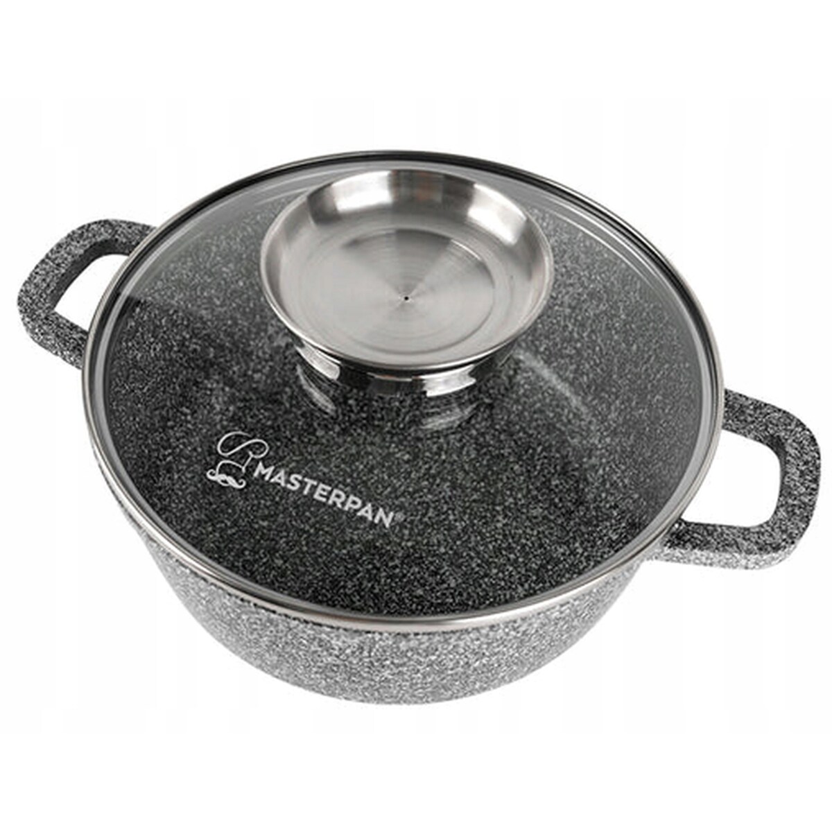 Garnek Granitowy 6.5L Z Pokrywką 28 Cm System Aroma Na Indukcję Gaz