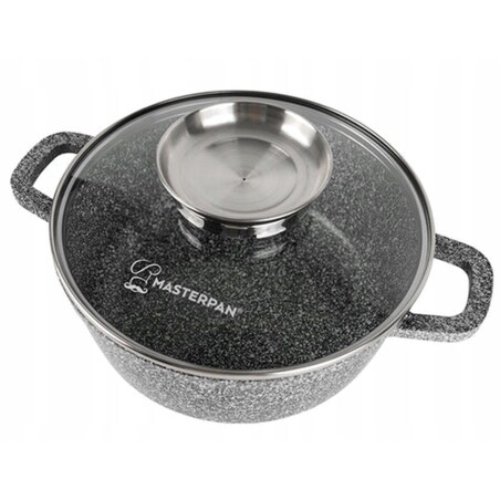 Garnek Granitowy 6.5L Z Pokrywką 28 Cm System Aroma Na Indukcję Gaz