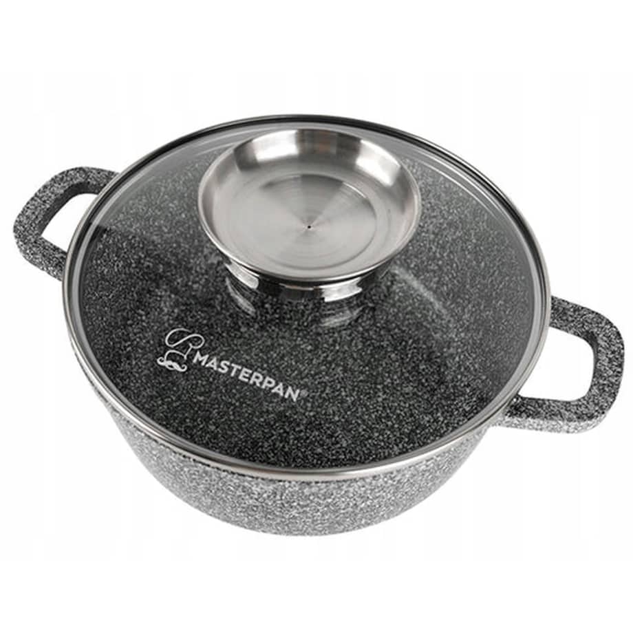Garnek Granitowy 6.5L Z Pokrywką 28 Cm System Aroma Na Indukcję Gaz