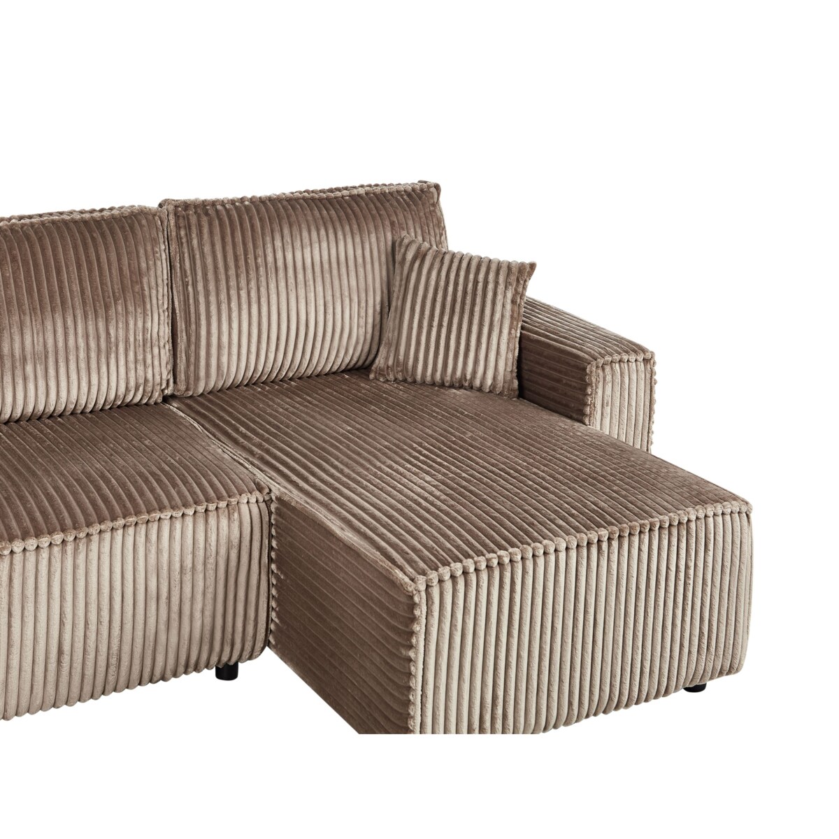 Sofa rozkładana ABACKA Jasnobrązowy Sztruks Lewostronny