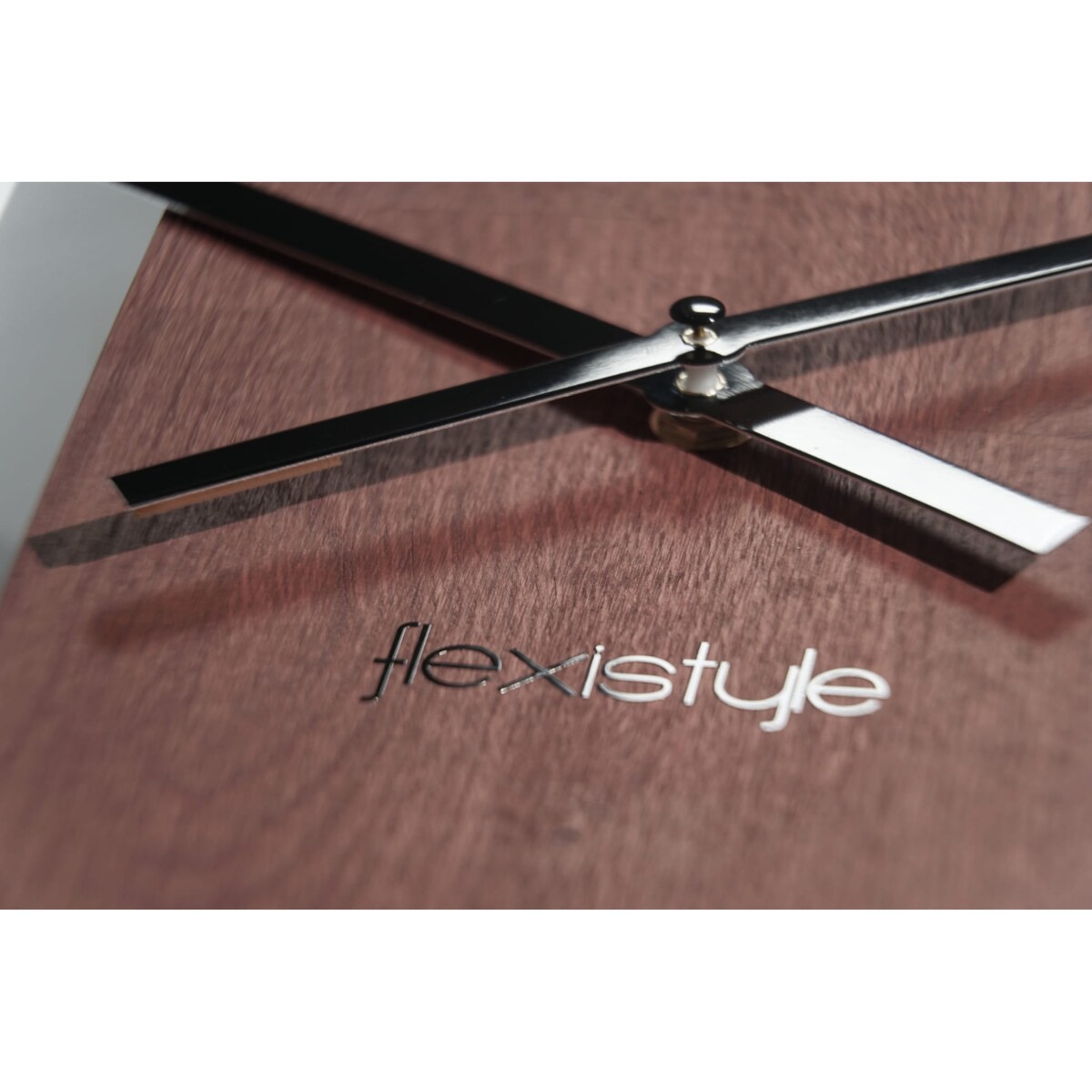 Zegar ścienny drewniany LOFT OVAL mahoń 50cm