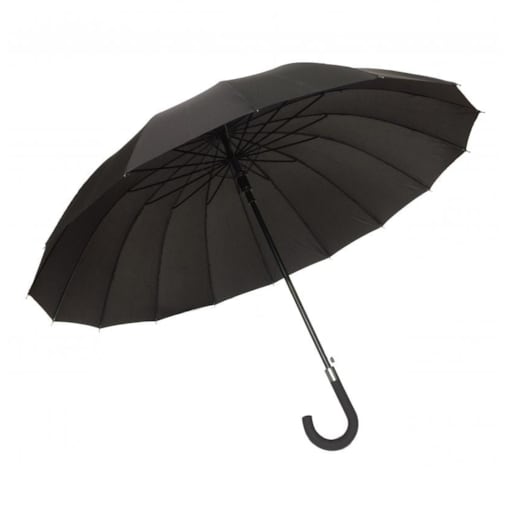 Długi parasol 16 żeber, czarny