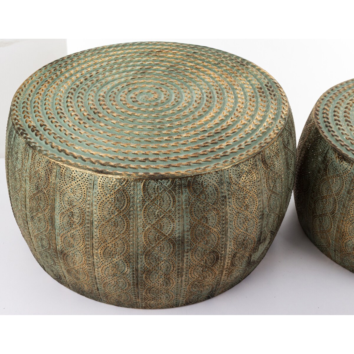 Stolik boczny 2 szt. metalowy 30x55x55 i 25x45x45 cm MOJI