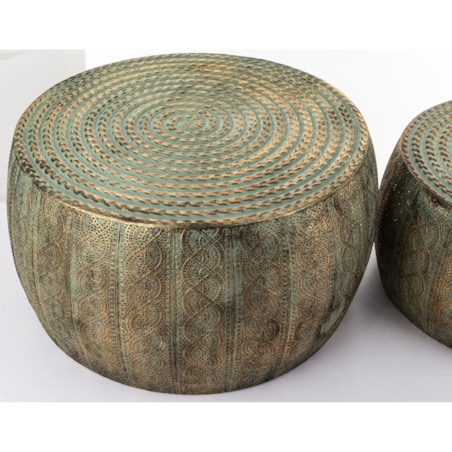 Stolik boczny 2 szt. metalowy 30x55x55 i 25x45x45 cm MOJI