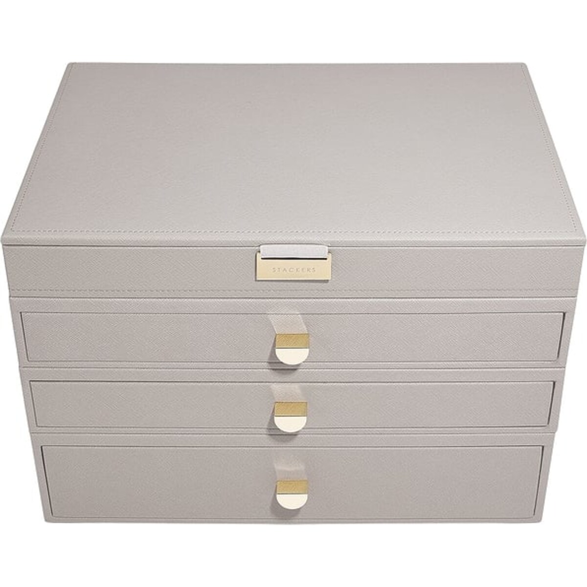 Szkatułka na biżuterię Stackers poczwórna supersize jasnoróżowa z 3 szufladami