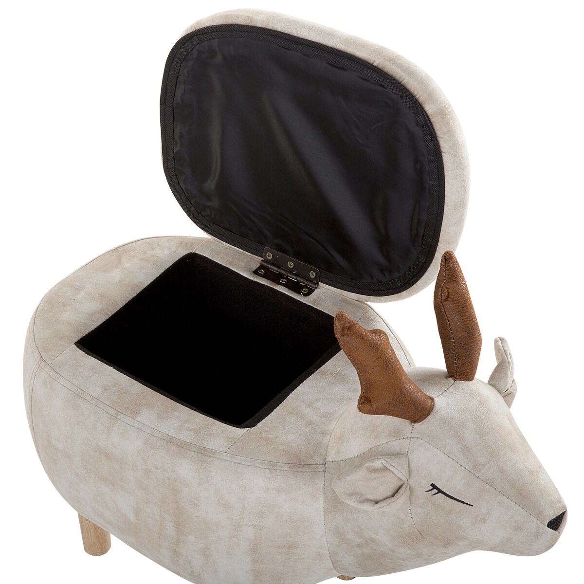 Pufa zwierzak ze schowkiem REINDEER Beżowy Renifer