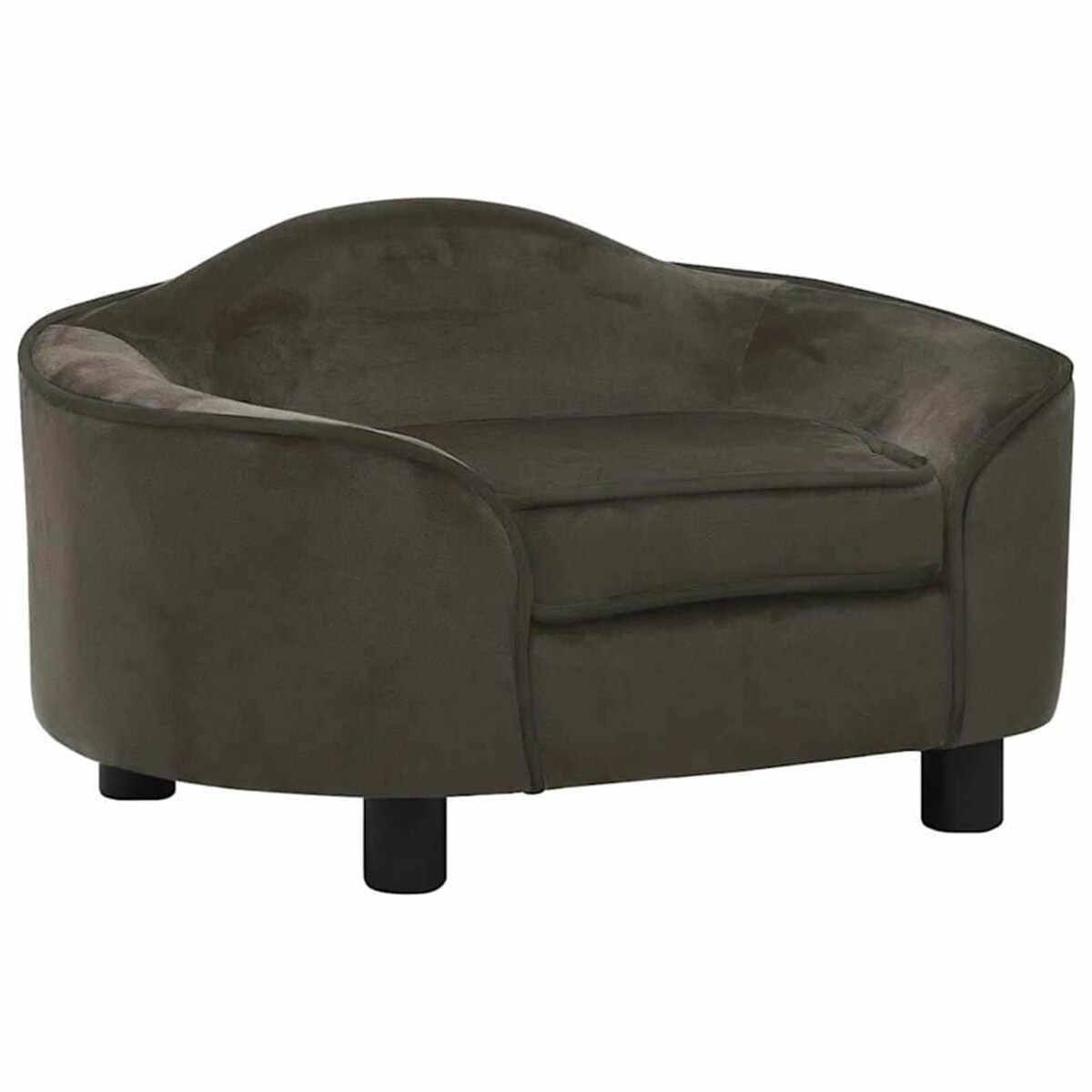 vidaXL Sofa dla psa, ciemnoszara, 67x47x36 cm, pluszowa