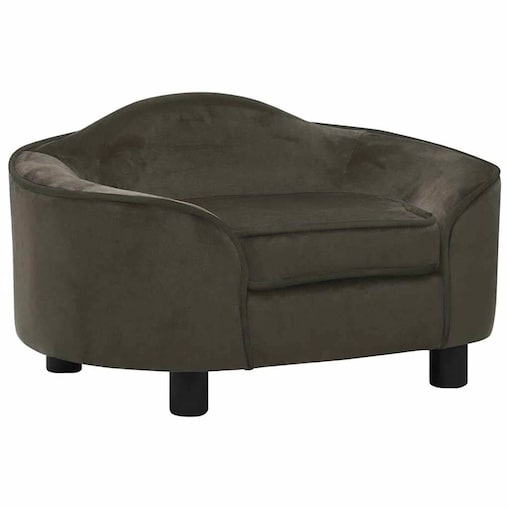 vidaXL Sofa dla psa, ciemnoszara, 67x47x36 cm, pluszowa