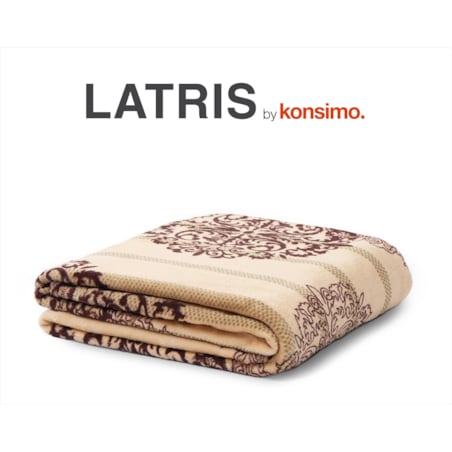 Konsimo LATRIS Pled, beżowy/brązowy/zielony