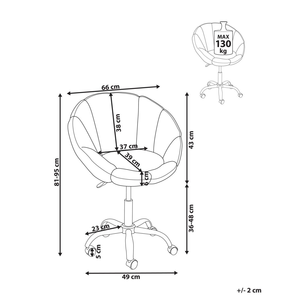Krzesło obrotowe Obrotowy ANNABELLE Boucle Beżowy