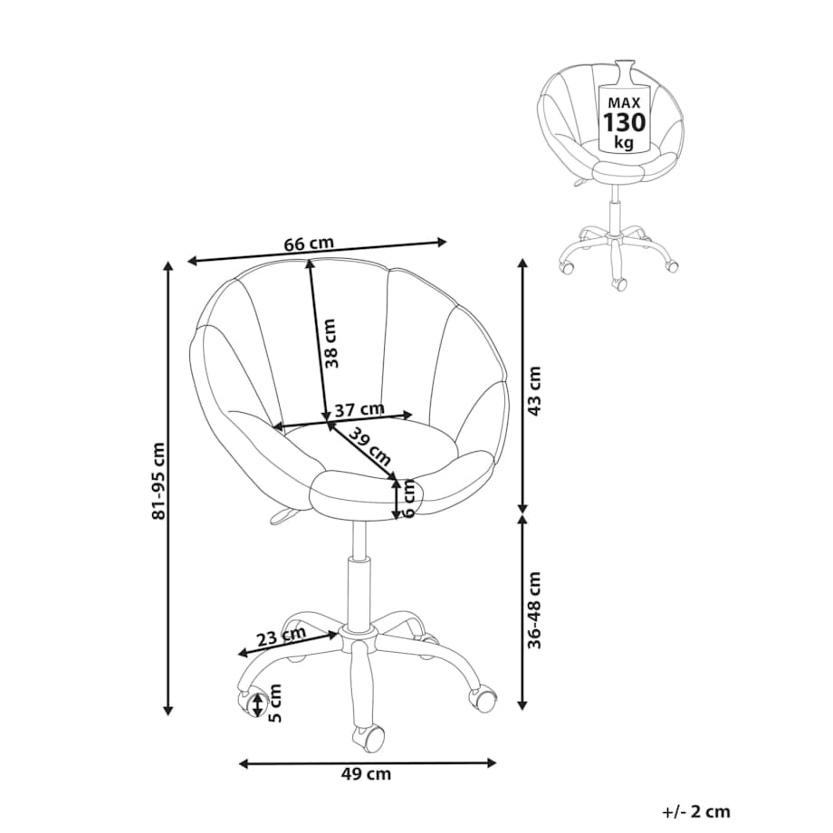 Krzesło obrotowe Obrotowy ANNABELLE Boucle Beżowy