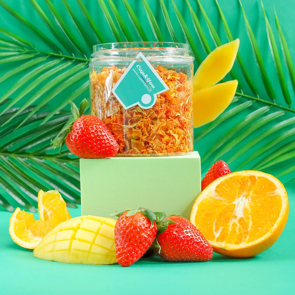 Herbata owocowa MANGO TANGO o niezwykle intensywnym smaku mango i cytrusów - herbata liściasta sypana mieszanka napar susz - gotowa na prezent upominek