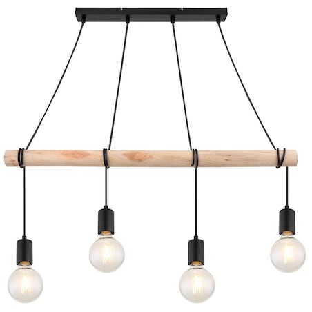 Ekologiczna LAMPA wisząca PABLO 3980 Rabalux drewniana belka ZWIS do kuchni czarny