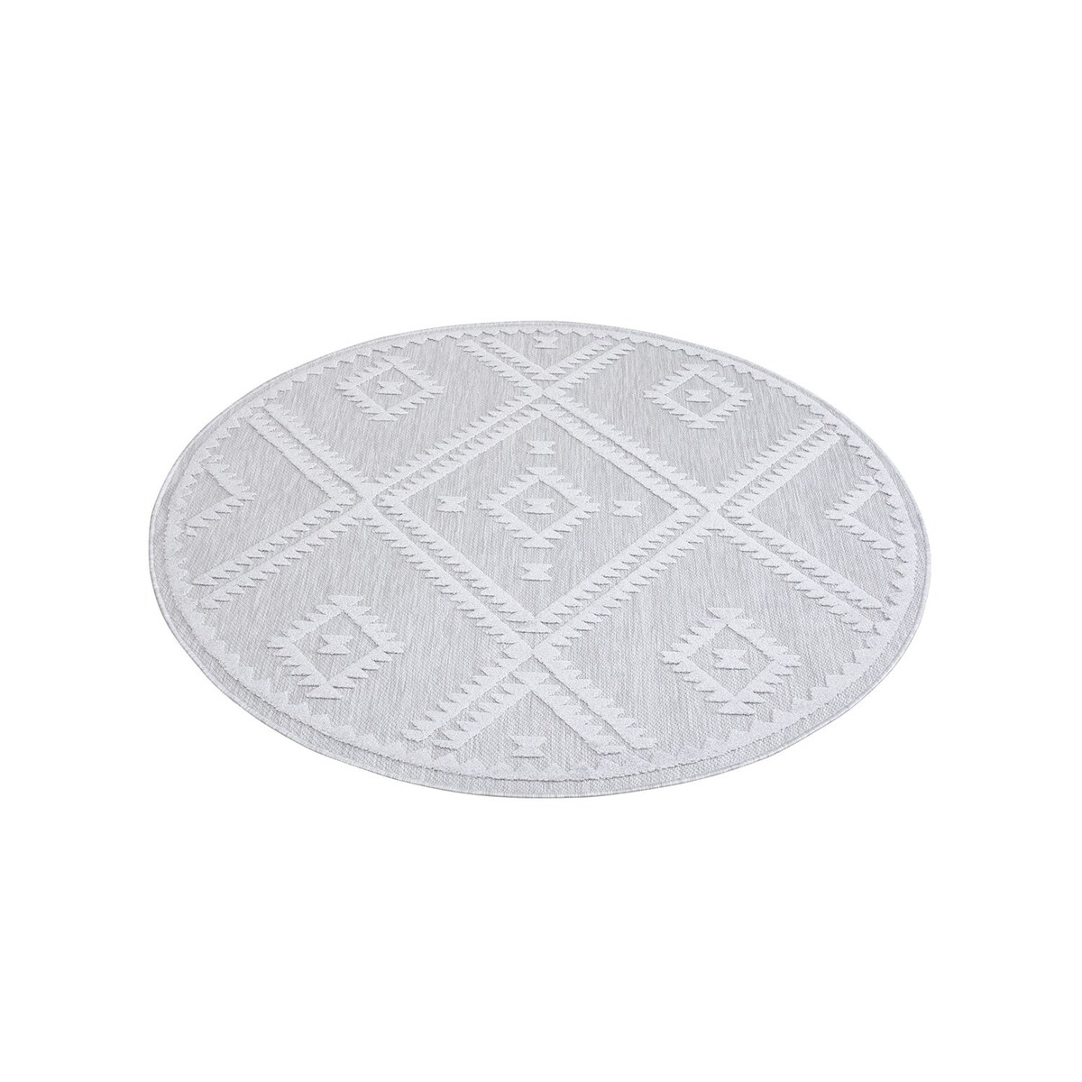 Dywan okrągły na zewnątrz i do wnętrz romby Sanori 4540 Szary 200x200