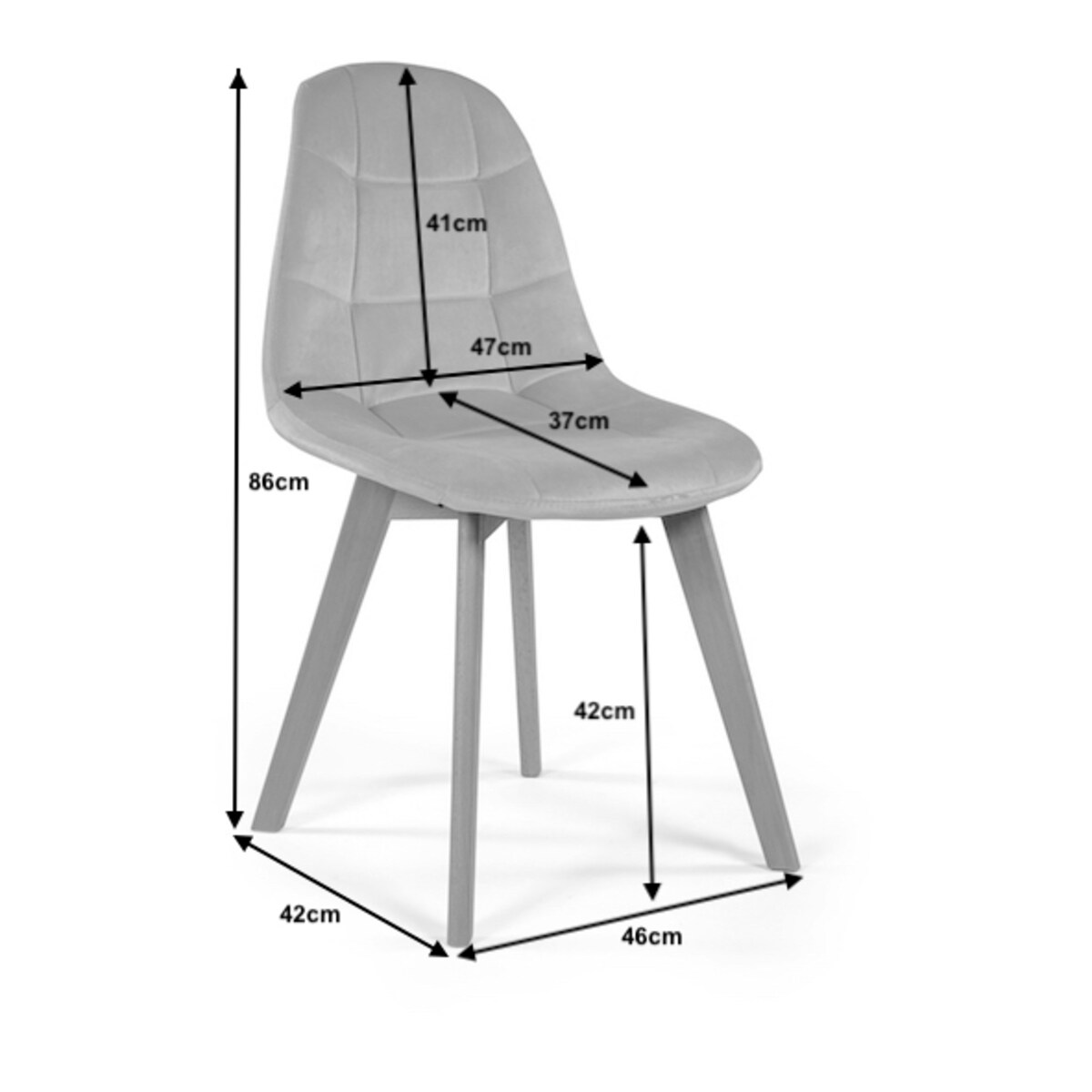 Krzesło tapicerowane skandynawskie welur VEGAS ciemnobeżowy