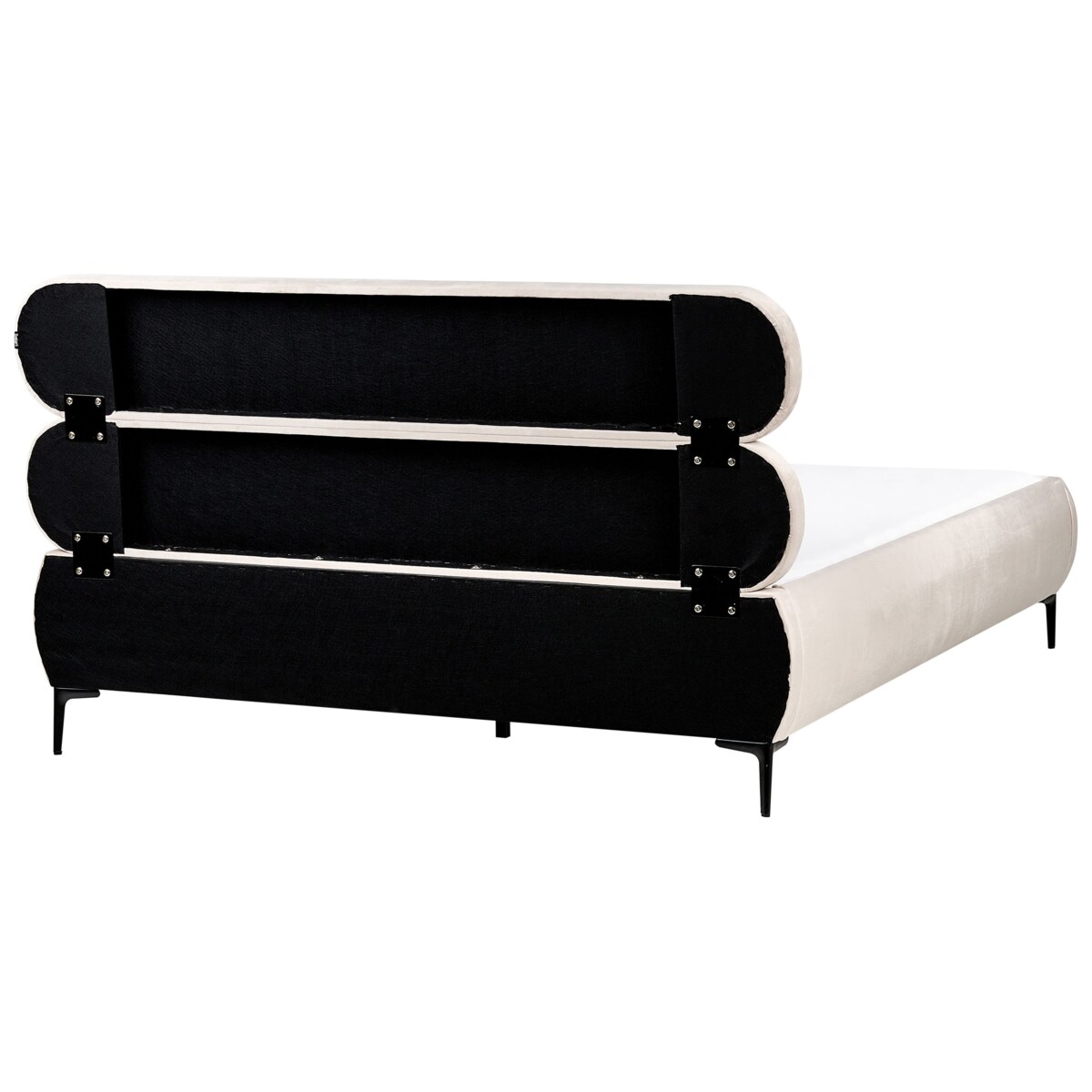 Łóżko Welur LESSAY 160 x 200 cm Jasnobeżowy