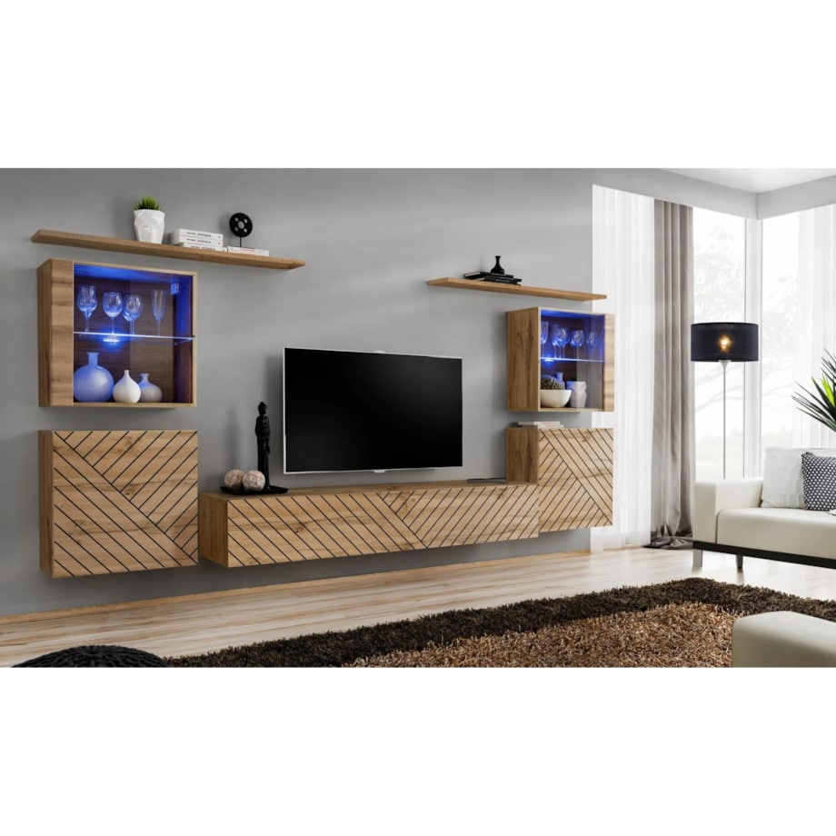 Meblościanka SWITCH LAMEL XIV dąb wotan