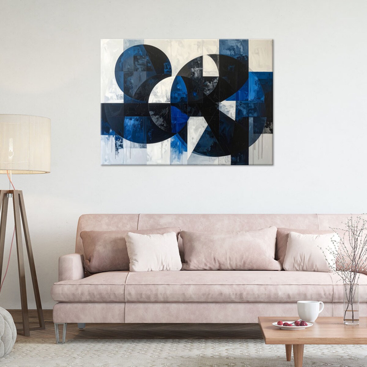 Obraz do salonu sypialni biura, Abstrakcja kształty geometryczne niebieski