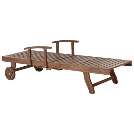 Leżak ogrodowy z poduszką AMANTEA PREMIUM Drewno akacjowe Zielony