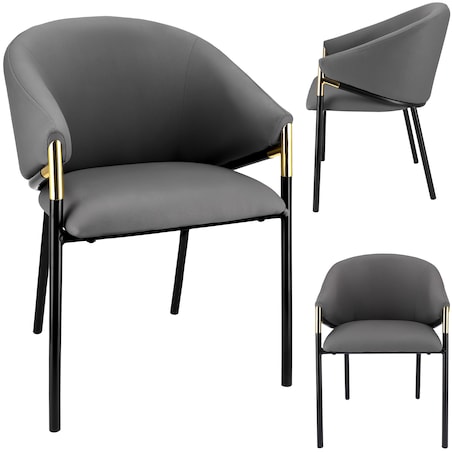 Krzesło welurowe eleganckie AMBER szare