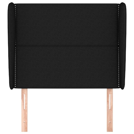 vidaXL Zagłówek uszak, czarny, 83x23x118/128 cm, tkanina