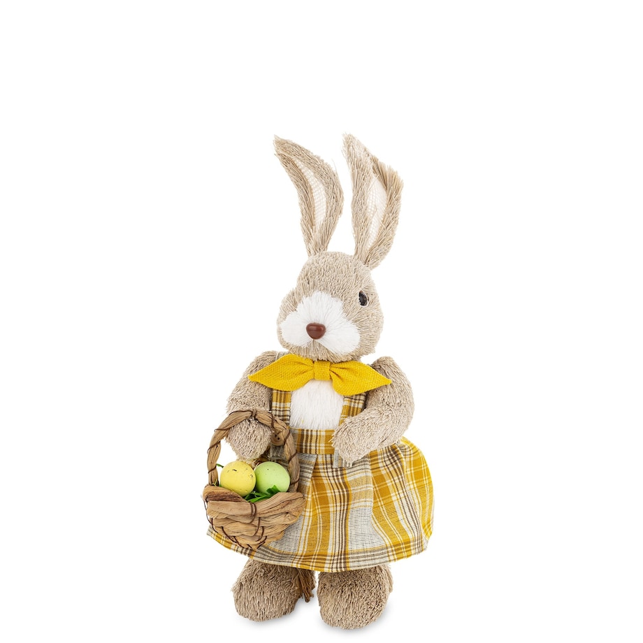 Figurka - mała króliczka z wielkanocnym koszyczkiem 28x14x15 cm