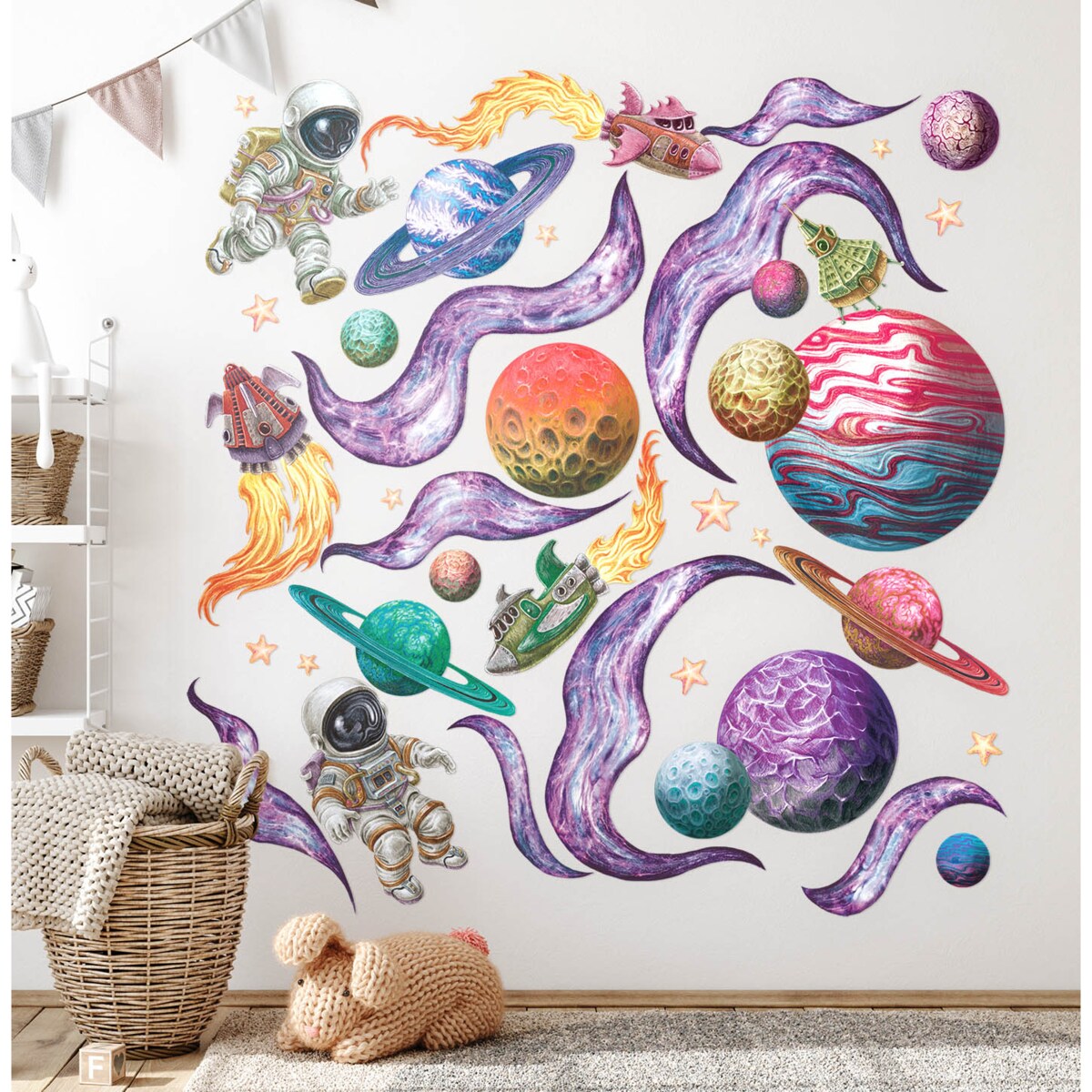 Zestaw naklejek na ścianę, Kosmiczne marzenia, 130cm