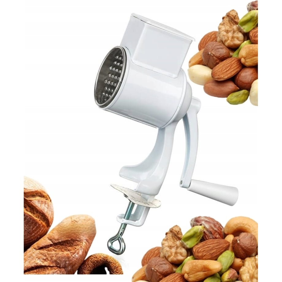 MASZYNKA RĘCZNA MŁYNEK czeski emaliowany do mielenia bułki żywności orzechy