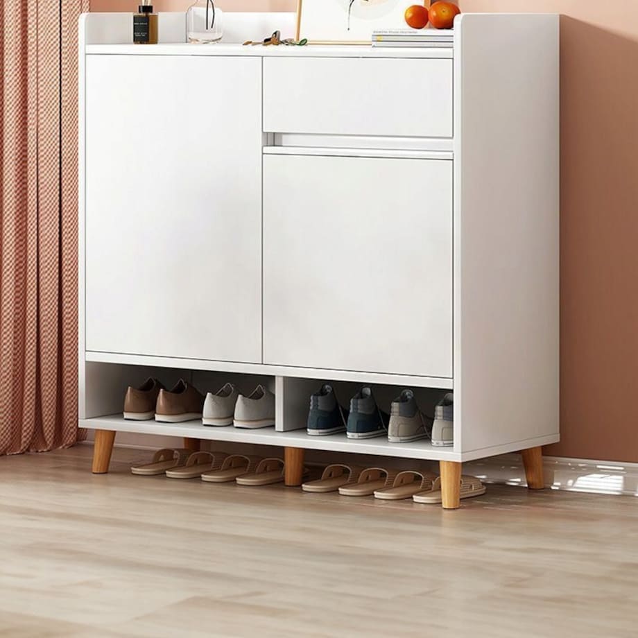 Nowoczesna komoda szafka biała pojemna miejsce na buty 60 cm z szufladą