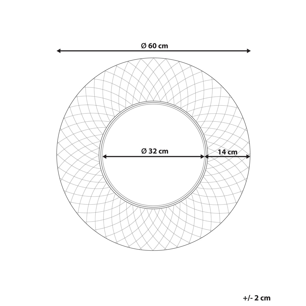 Metalowe okrągłe lustro ścienne ø 60 cm złote COMBE