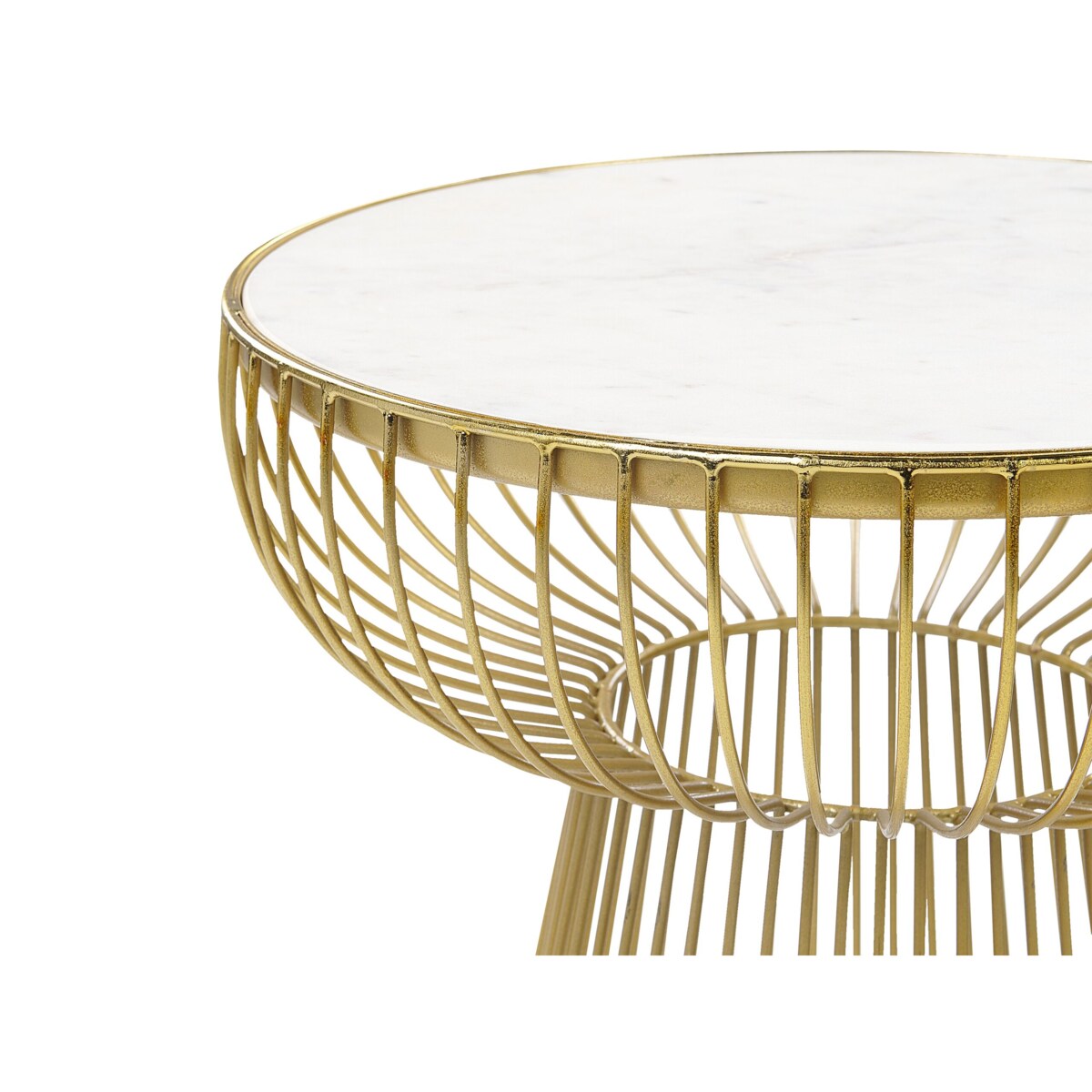 Stolik pomocniczy biały marmur ze złotym CHEYNES