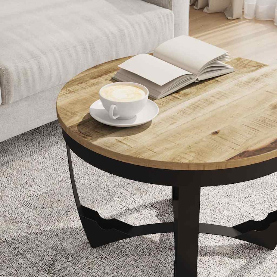 vidaXL Stolik kawowy, surowe drewno mango, 60x40 cm