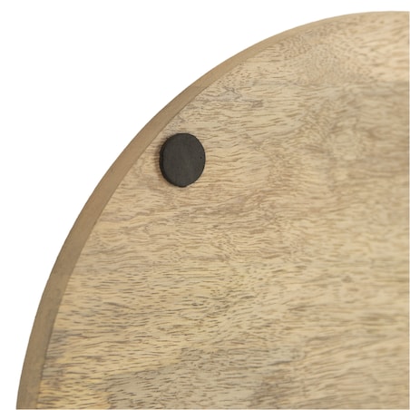 Deska Do Serwowania Drewniana Duża Okrągła Kuchenna Solidna 41X34 Cm Brązowa (Przecięta)