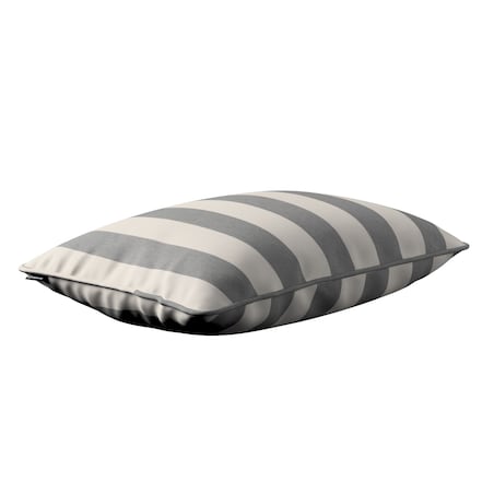 Poszewka Gabi na poduszkę prostokątna 60x40 biało-szare pionowe pasy (5,5cm)