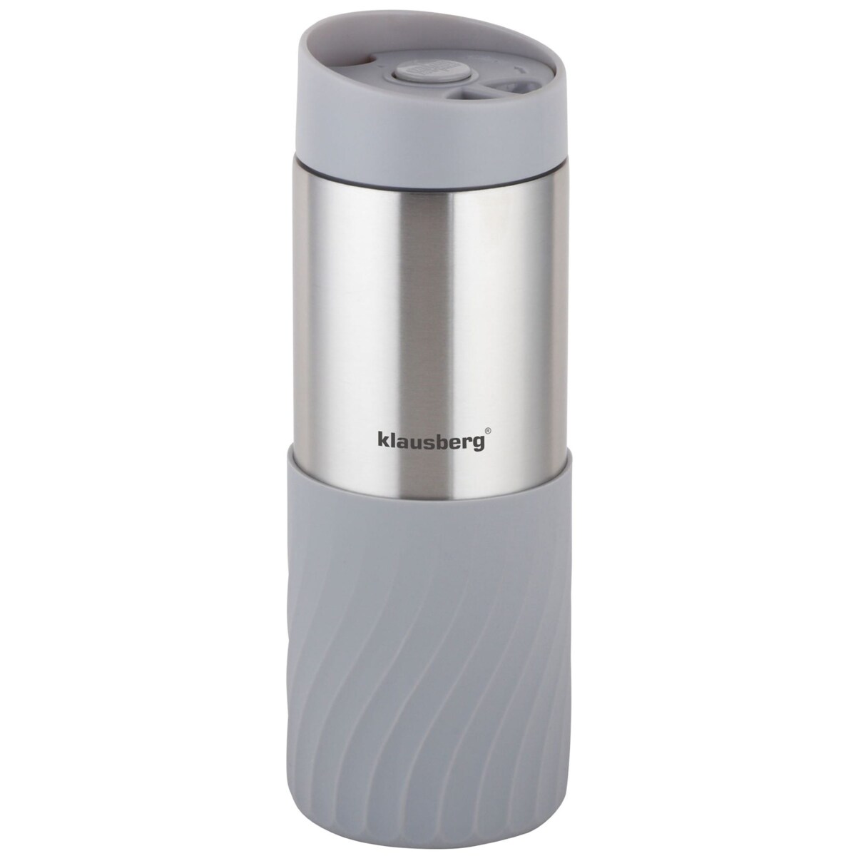 Kubek termiczny 400ml stal nierdzewna 18/8 KLAUSBERG szary