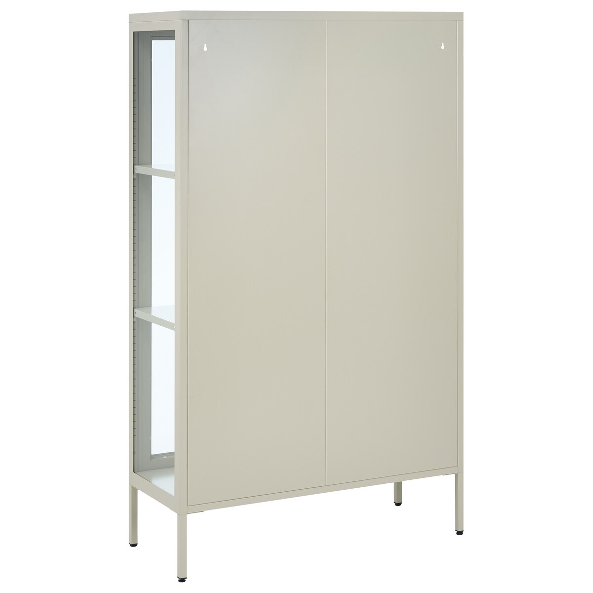Witryna ze szklaną gablotą NASH 90 cm Metal Jasnobeżowy