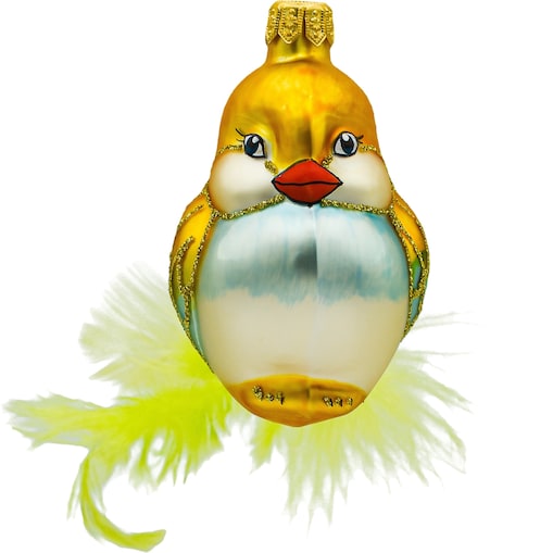 Bombka choinkowa: Gołębica z piórkami: żółta