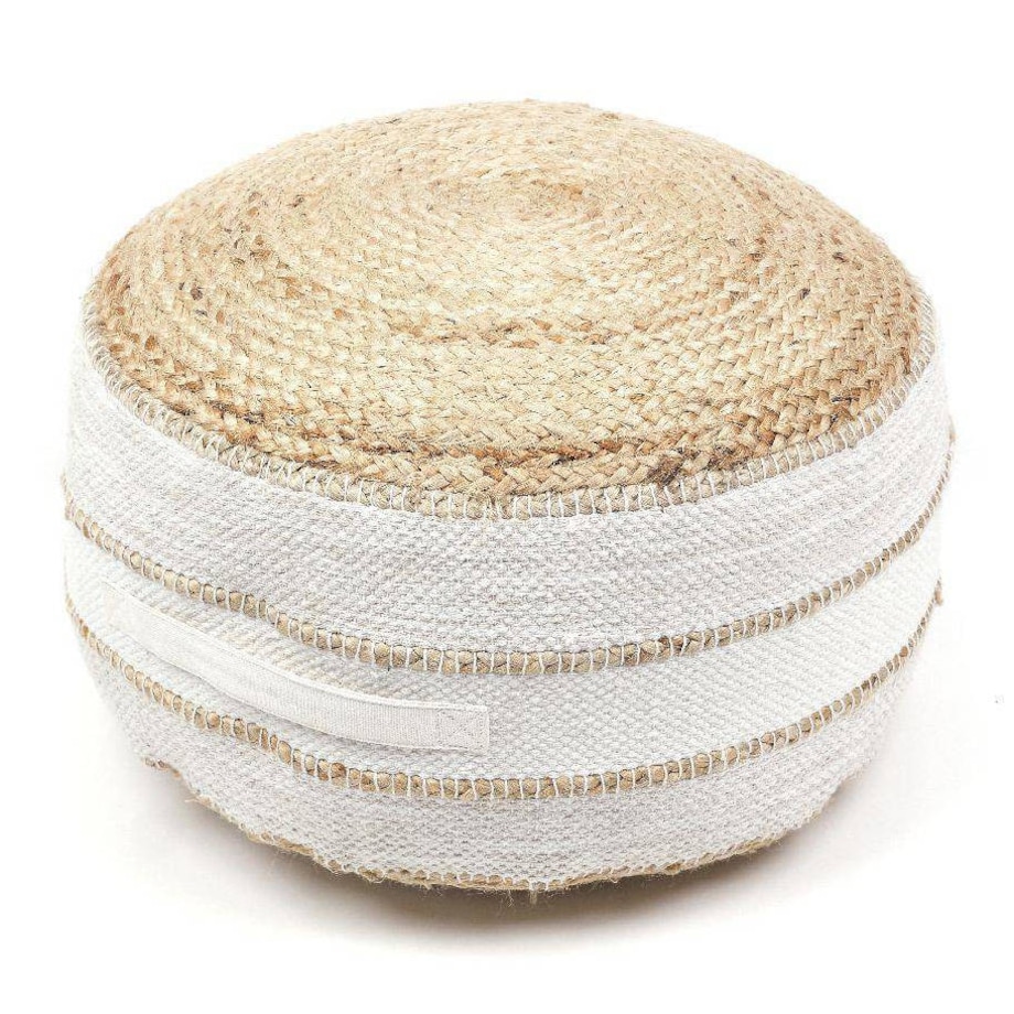 Pufa okrągła Indies, juta i bawełna, Ø 50 cm