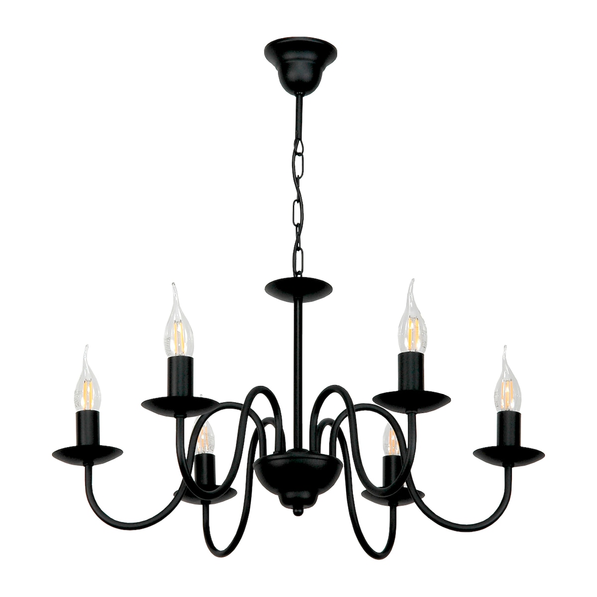 czarna lampa wisząca edylit 6 punktowa loft do salonu