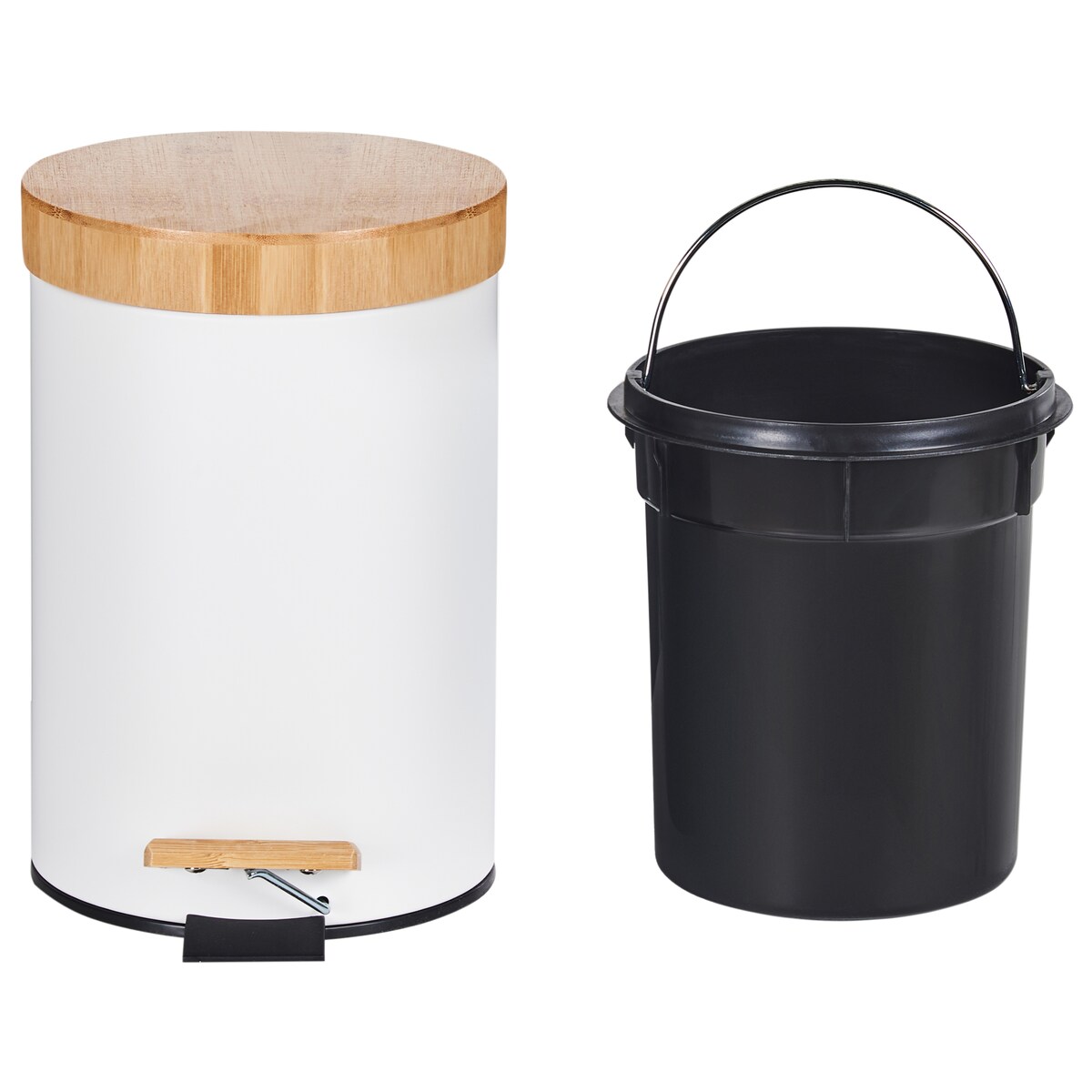 Zestaw 2 koszy na śmieci z pedałem 3 L ECOSMART Metal Biały