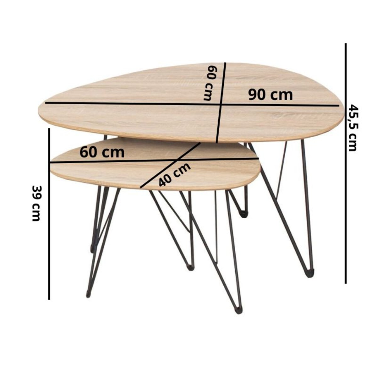 Stolik kawowy 2w1 zestaw loft nowoczesny do salonu jadalni